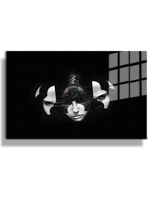 Marsilyan Creative Fashion 3d Dekoratif Baskı Yatay Cam Tablo 01