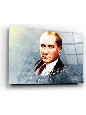Marsilyan Atatürk Portresi Cam Tablo | Hediyelik, Dekoratif, Ofis, Mutfak