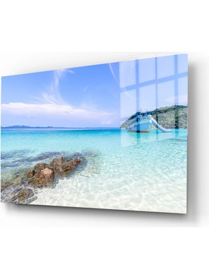 Marsilyan Doğa, Manzara 3d Dekoratif Baskı Yatay Cam Tablo 01