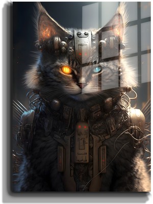 Marsilyan Eğlenceli Hayvanlar, Yapay Zeka Destekli, 3d Dekoratif Baskı Cam Tablo 172