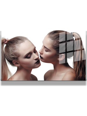 Marsilyan Creative Fashion 3D Dekoratif Baskı Yatay Cam Tablo 01