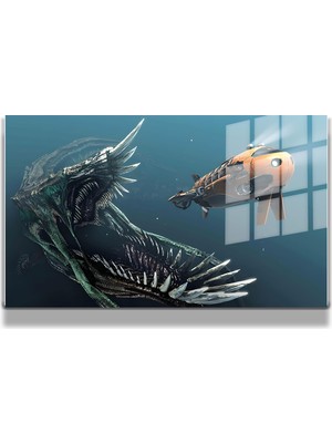 Marsilyan Eğlenceli Hayvanlar, Yapay Zeka Destekli, 3D Dekoratif Baskı Yatay Cam Tablo 328