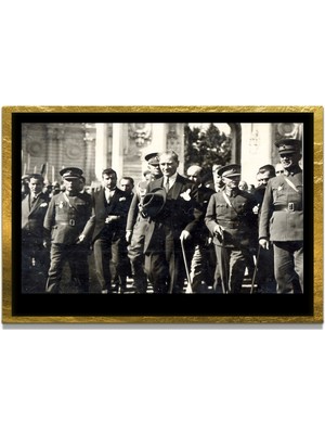 Marsilyan Yapay Zeka ile Yenilenmiş Atatürk Fotoğrafları Siyah Beyaz Cam Tablo, 3D Dekoratif Baskı 785