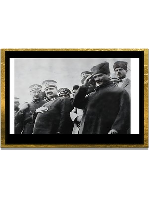 Marsilyan Yapay Zeka ile Yenilenmiş Atatürk Fotoğrafları Siyah Beyaz Cam Tablo, 3D Dekoratif Baskı 537