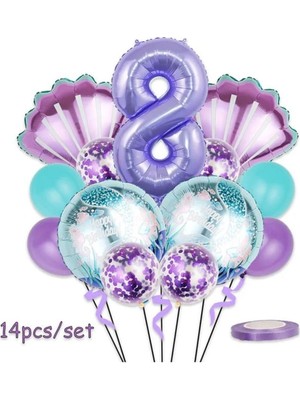 Düvenci Ticaret Deniz Kızı Temalı Yaş Balon Folyo Set