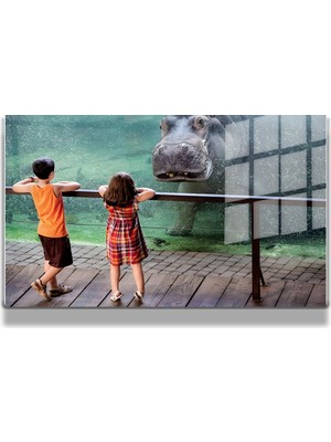 Marsilyan Eğlenceli Hayvanlar, Yapay Zeka Destekli, 3d Dekoratif Baskı Yatay Cam Tablo 304