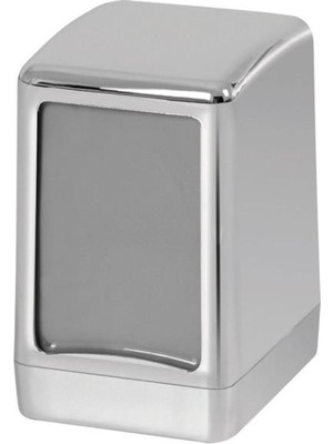 abnturk Krom Kaplama Masa Üstü Peçetelik Nikelaj Gümüş Gri Kaplama Metal Görünüm Masaüstü 2 Yönlü Dispanser