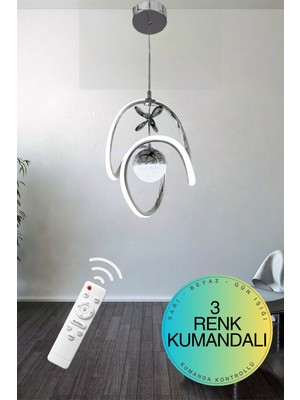 Supply Home Kumandalı Datça Badem 3 Renkli LED Avize