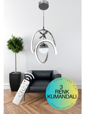 Supply Home Kumandalı Datça Badem 3 Renkli LED Avize