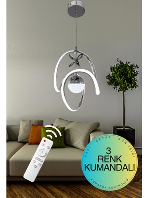 Supply Home Kumandalı Datça Badem 3 Renkli LED Avize