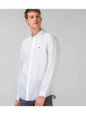 Lacoste Basıc Slim Fit Dar Kesim Beyaz Gömlek