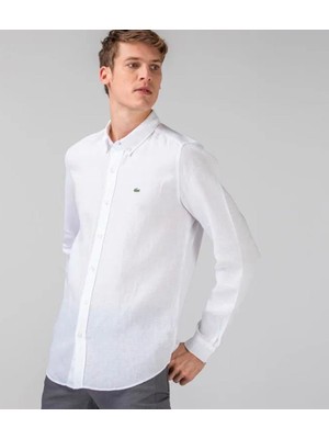 Lacoste Basıc Slim Fit Dar Kesim Beyaz Gömlek