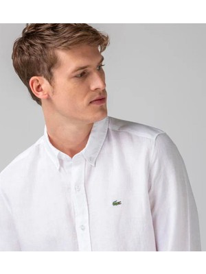 Lacoste Basıc Slim Fit Dar Kesim Beyaz Gömlek