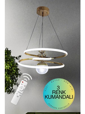 Supply Home 3 Renkli Modüllü Gold Kaplama Modern Sarkıt Toplu LED Avize Beyaz, Gün Işığı ve Sarı Renkli