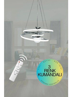 Supply Home 3 Renkli Modüllü Krom Kaplama Modern Sarkıt Toplu LED Avize Beyaz, Gün Işığı ve Sarı Renkli