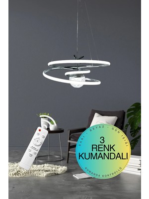 Supply Home 3 Renkli Modüllü Krom Kaplama Modern Sarkıt Toplu LED Avize Beyaz, Gün Işığı ve Sarı Renkli