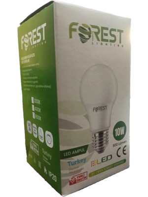 Forest 10W E27 Duylu LED Ampul Beyaz Işık 6500K 10LU