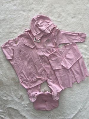 005083 Nakışlı 5li Set Pembe