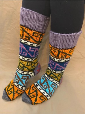 El Örgüsü Sıcak Tutan Otantik Kışlık Yün Çorap