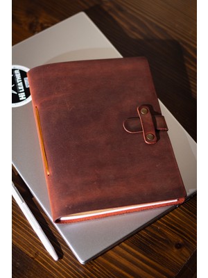 Hi Leather El Yapımı Gerçek Deri A5 Defter Ajanda