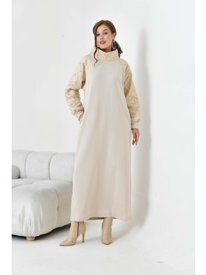 Garmi Kadın Kapitoneli Iki Ip Elbise Beige
