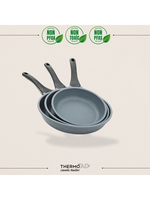 ThermoAD | Tava Seti | 3 Parça | 20cm-24cm-28cm | Açık Gri