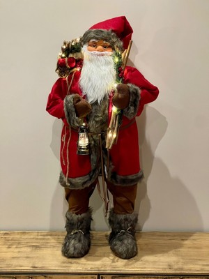 Noel Baba, 2025 Yeni Yıl Hediyesi, Işıklı Noel Baba, Yılbaşı Hediye Paketlı Noel Baba, 114CM