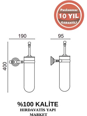 Çelik Banyo Paslanmaz Pirinç Ottoman Montajlı Klozet Fırçası