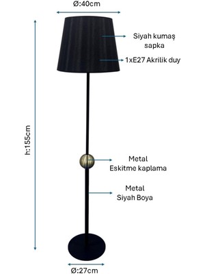 Pulchino Siyah - Eskitme Modern Lambader PLC-1253-L-BSY