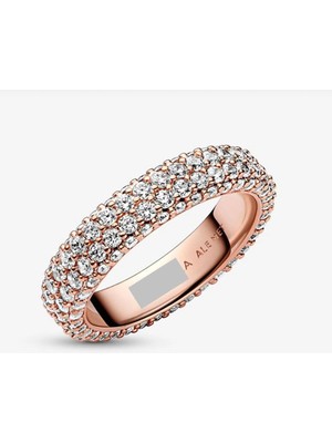 Hector Co Jewellery Timeless Çift Sıralı Pavé Yüzük Rose