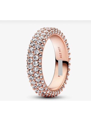 Hector Co Jewellery Timeless Çift Sıralı Pavé Yüzük Rose