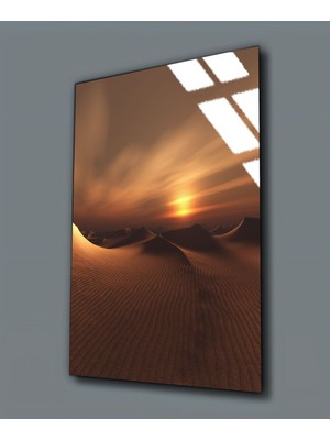 Harikabirev Kırılmaz Cam (Temperli) Çöl Manzara Tablosu 02