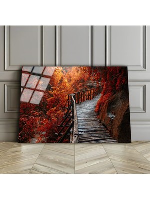 Harikabirev Kırılmaz Cam (Temperli)Son Bahar Doğa Manzarası Tablosu 1