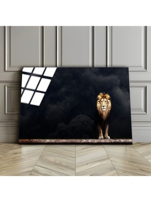 Harikabirev Kırılmaz Cam (Temperli) Aslan Tablosu 01