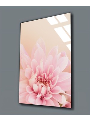 Harikabirev Kırılmaz Cam (Temperli) Pembe Çiçek Tablosu 01