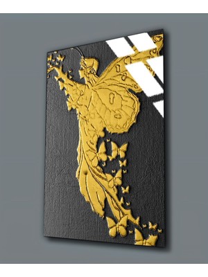 Harikabirev Kırılmaz Cam (Temperli)  Altın Melek Tablosu