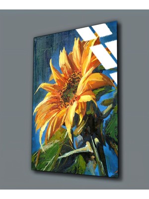 Harikabirev Kırılmaz Cam (Temperli) Yağlı Boya Görünüm Ayçiçektablosu