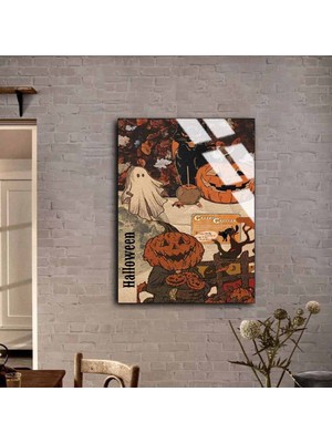 Harikabirev Kırılmaz Cam (Temperli) Cadılar Bayramı Konsepti Tablosu 01