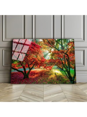 Harikabirev Kırılmaz Cam (Temperli) Bahar Doğa Manzarası Tablosu 5