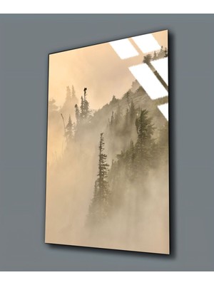 Harikabirev Kırılmaz Cam (Temperli) Sisli Manzara Tablosu 02