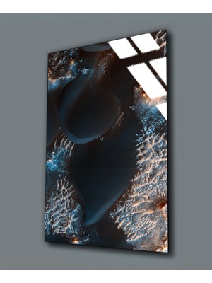 Harikabirev Kırılmaz Cam (Temperli) Lacivert-Mor Soyut Tablo 1