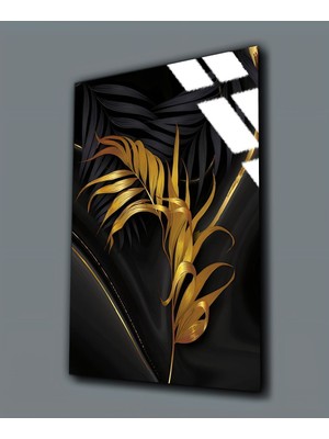 Harikabirev Kırılmaz Cam (Temperli)  Gold Yaprak Tablosu 02