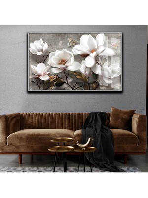 Harikabirev Sevilen Çiçek Tablosu  Çerçeveli Temperli Cam Tablo Tekli