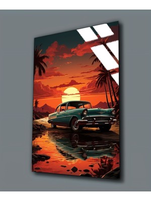 Harikabirev Kırılmaz Cam (Temperli) Mavi Araba Tablosu