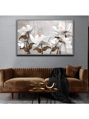 Harikabirev Sevilen Çiçek Tablosu 05  Çerçeveli Temperli Cam Tablo Tekli