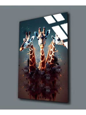 Harikabirev Kırılmaz Cam (Temperli) Zürafalar Tablosu