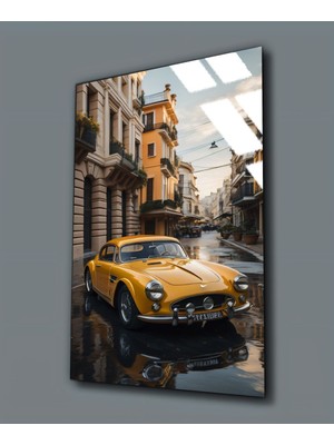 Harikabirev Kırılmaz Cam (Temperli)  Sarı Araba Tablosu 02