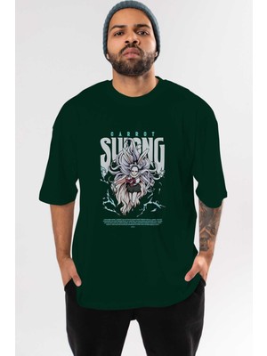 Ankhises Carrot Sulong Anime Ön Baskılı Zümrüt Yeşili Oversize T-Shirt Erkek Kadın