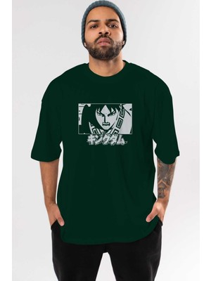 Ankhises Xin 1 Anime Ön Baskılı Zümrüt Yeşili Oversize T-Shirt Erkek Kadın