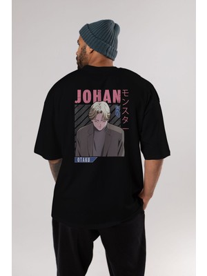 ankhisesAnime Arka Baskılı Siyah Oversize T-Shirt Erkek Kadın